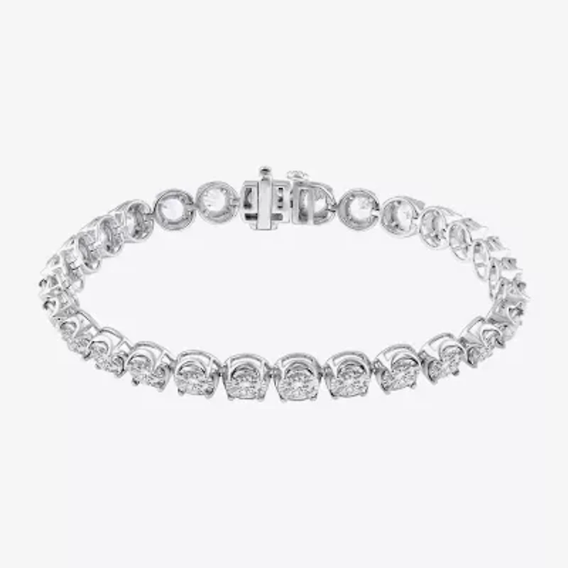 7 Ct.T.W. (H-I / I1) Womens Lab Grown White Diamond 10K White Gold 7.25 Inch Tennis Bracelet