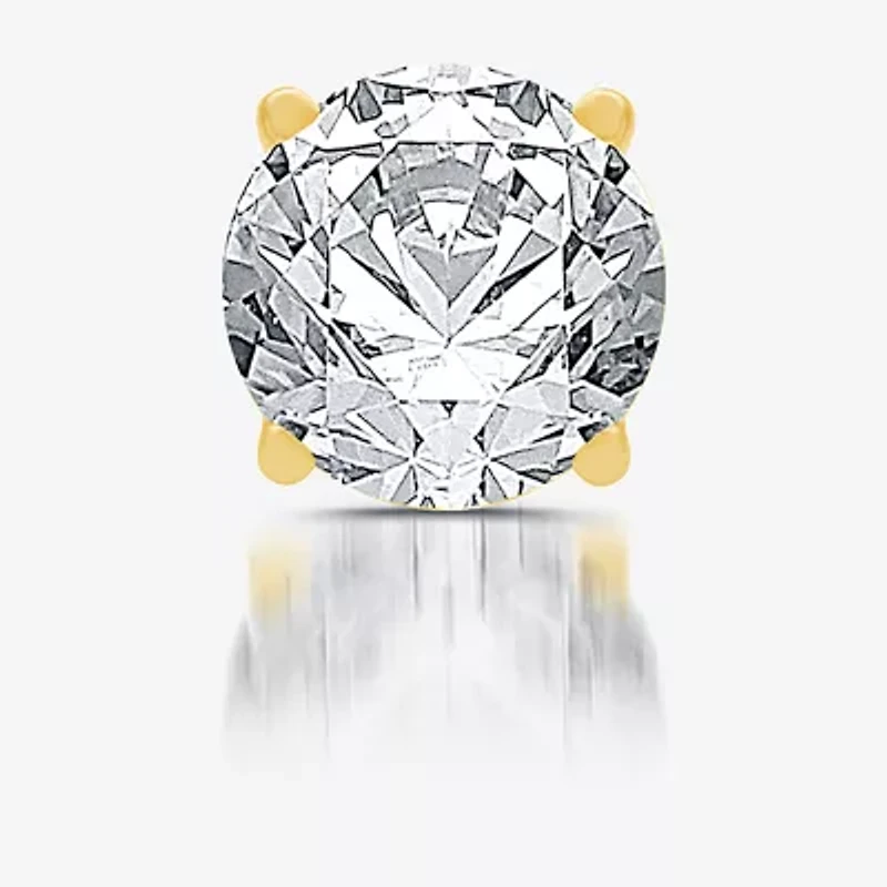 Unisex Adult 5/8 CT. Natural White Diamond 14K Gold 5.4mm Round Single Earring