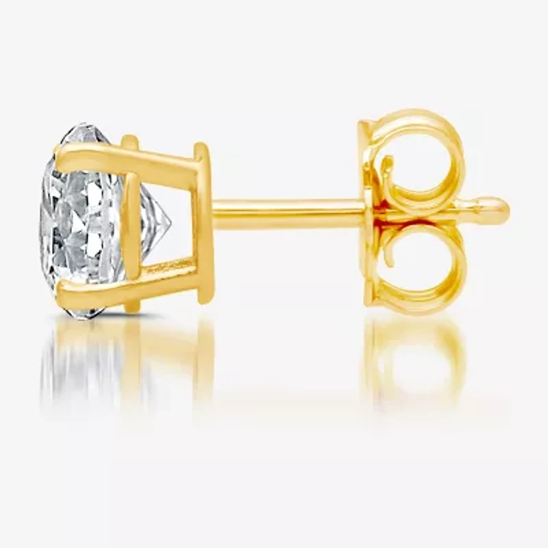 Unisex Adult 5/8 CT. Natural White Diamond 14K Gold 5.4mm Round Single Earring