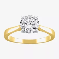 (H-I / Si2) Womens 1 1/2 CT. Lab Grown White Diamond 14K Gold Round Solitaire Engagement Ring