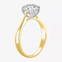 (H-I / Si2) Womens 1 1/2 CT. Lab Grown White Diamond 14K Gold Round Solitaire Engagement Ring