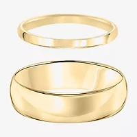 Unisex Adult 10K Gold Wedding Ring Set