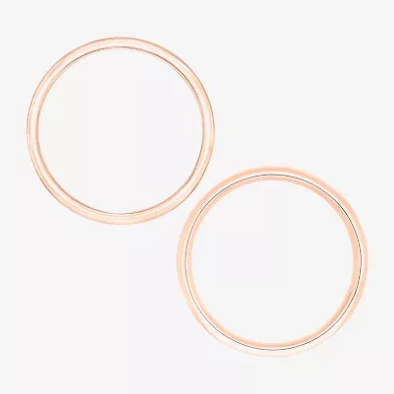 Unisex Adult 10K Rose Gold Wedding Ring Set