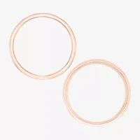 Unisex Adult 10K Rose Gold Wedding Ring Set