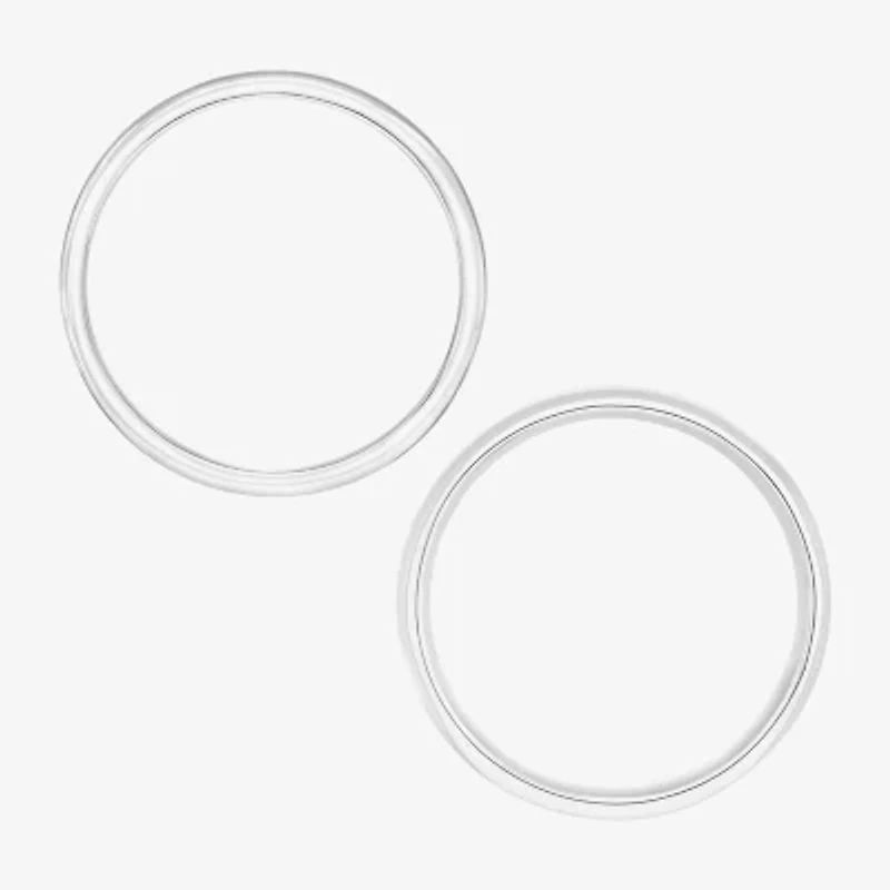 Unisex Adult 14K White Gold Wedding Ring Set