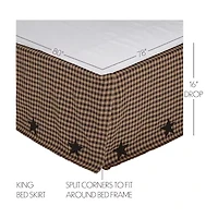 VHC Brands Country Check Star 16" Bed Skirt