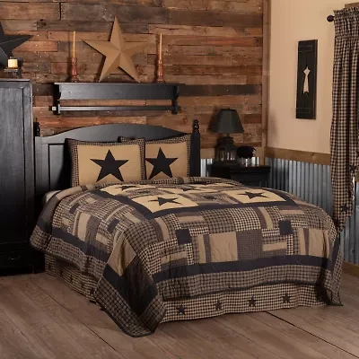 VHC Brands Country Check Star Reversible Quilt Set