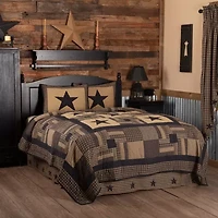 VHC Brands Country Check Star Reversible Quilt Set