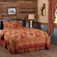 VHC Brands Ninepatch Star Reversible Quilt Set