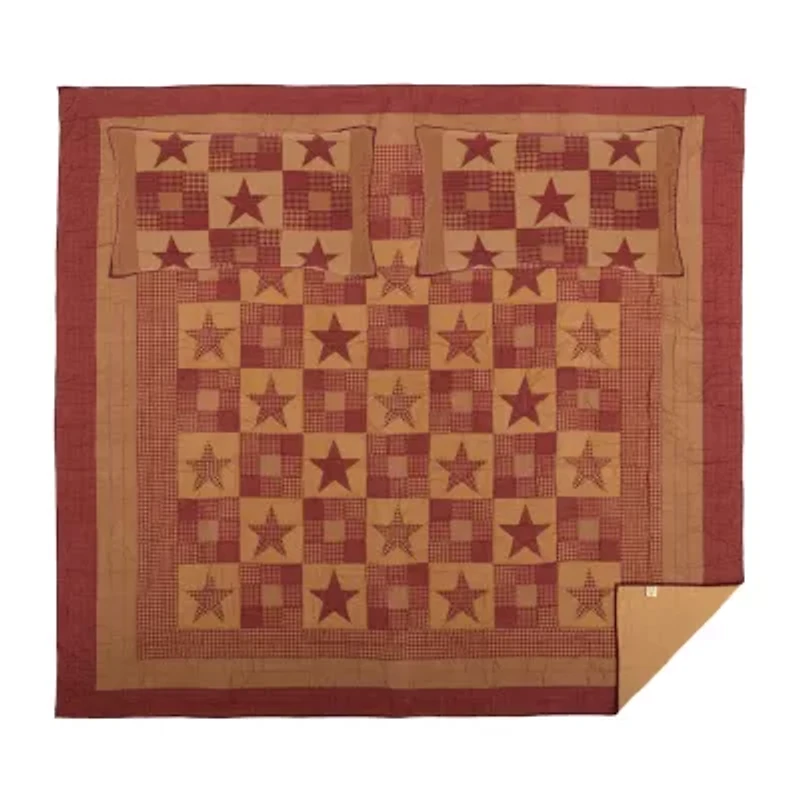 VHC Brands Ninepatch Star Reversible Quilt Set