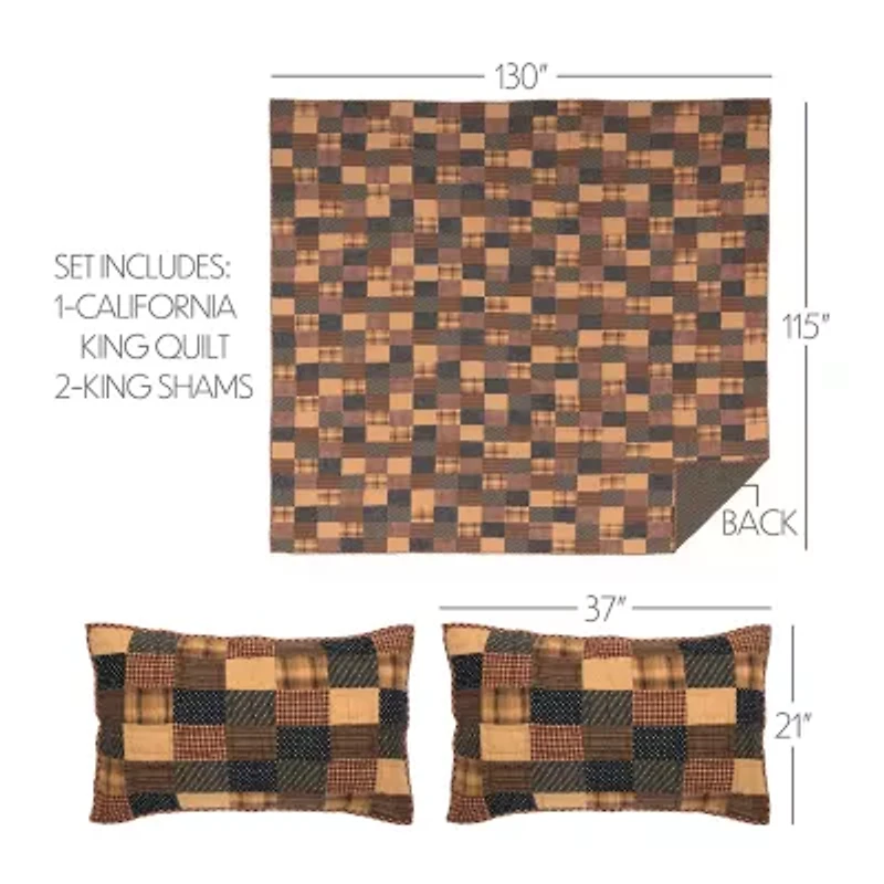 VHC Brands Patriotic Patch Reversible Quilt Set