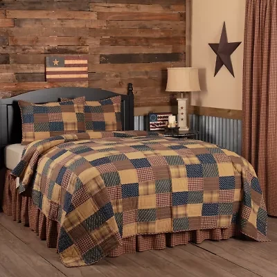 VHC Brands Patriotic Patch Reversible Quilt Set