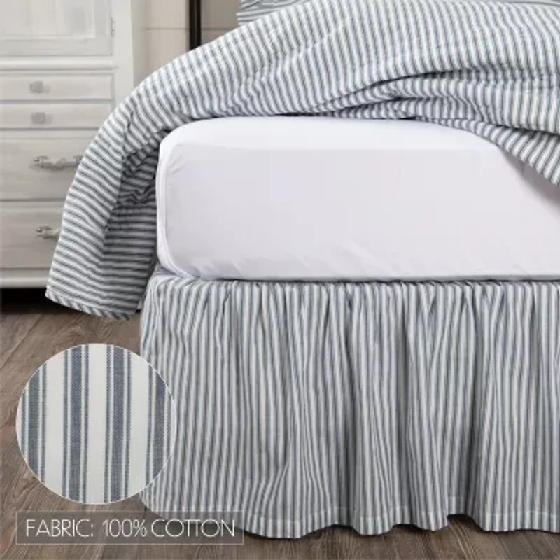 VHC Brands Sawyer Mill Stripe 16" Bed Skirt