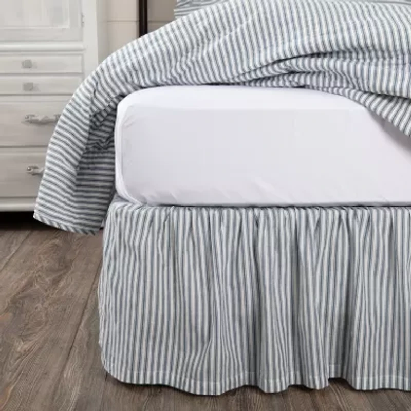 VHC Brands Sawyer Mill Stripe 16" Bed Skirt