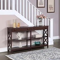 Oxford 2-Drawer Storage Console Table with Shelves