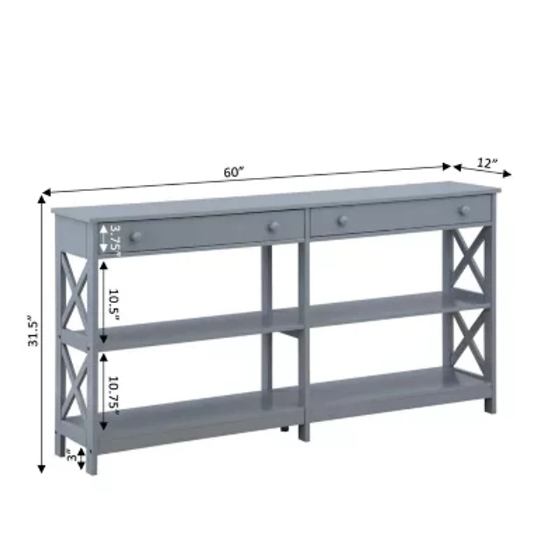 Oxford 2-Drawer Storage Console Table with Shelves