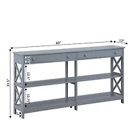 Oxford 2-Drawer Storage Console Table with Shelves