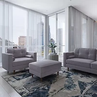 Corliving Mulberry Tufted Chair & Ottoman Set