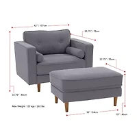 Corliving Mulberry Tufted Chair & Ottoman Set