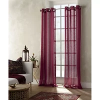 Distant Lands Fiji Solid Grommet Top Sheer Single Curtain Panel