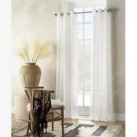 Distant Lands Ogee Clip Grommet Top Sheer Single Curtain Panel