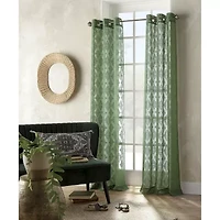 Distant Lands Diamond Clip Grommet Top Sheer Single Curtain Panel