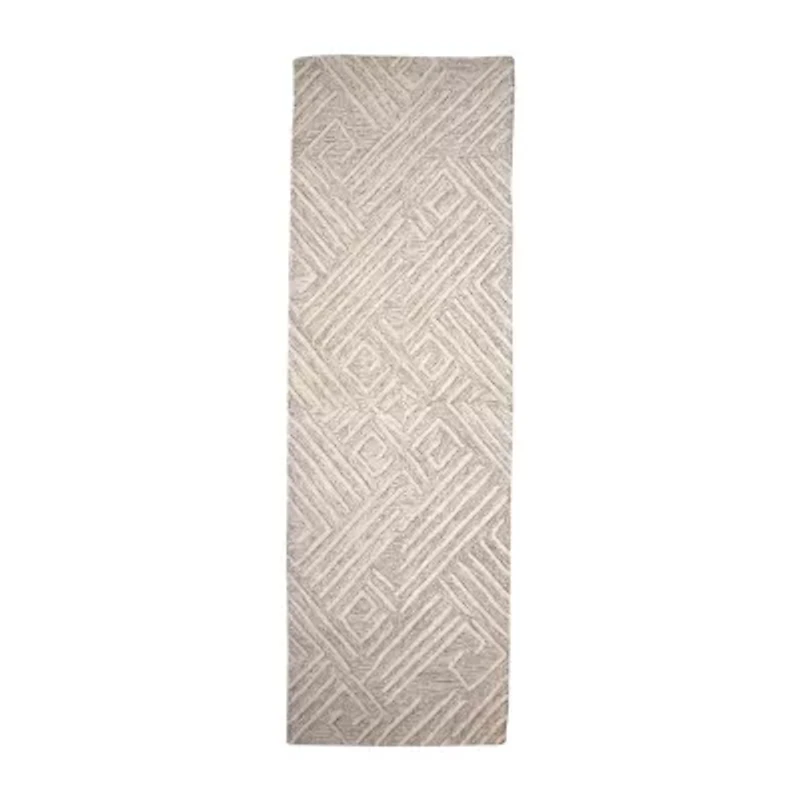 Weave And Wander Fadden Geometric Hand Tufted Indoor Rectangle Runners