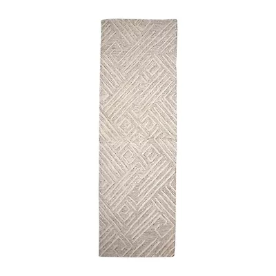 Weave And Wander Fadden Geometric Hand Tufted Indoor Rectangle Runners
