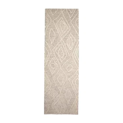 Weave And Wander Fadden Geometric Hand Tufted Indoor Rectangle Runners