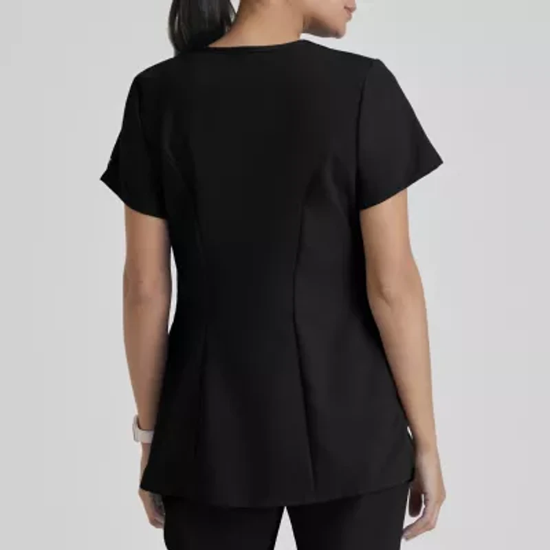 Grey's Anatomy™ by Barco Classic Grt094 Lilah 2-Pocket Mock Wrap Womens Maternity Short Sleeve Moisture Wicking Scrub Top