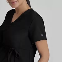 Grey's Anatomy™ by Barco Classic Grt094 Lilah 2-Pocket Mock Wrap Womens Maternity Short Sleeve Moisture Wicking Scrub Top