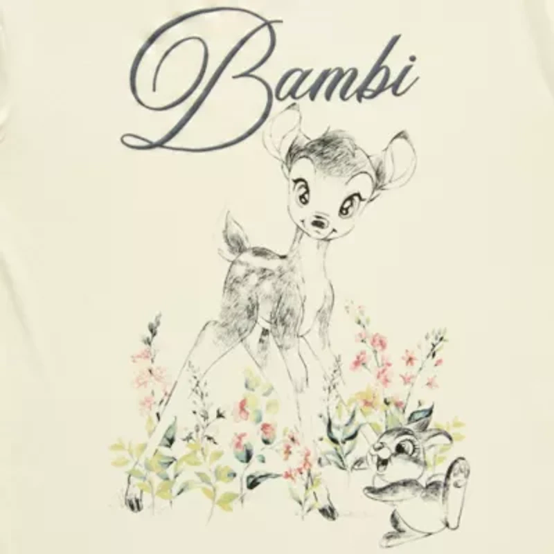 Bambi Boyfriend Tee Womens Crew Neck Short Sleeve Oversized Juniors Graphic T-Shirt