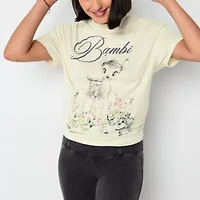 Bambi Boyfriend Tee Womens Crew Neck Short Sleeve Oversized Juniors Graphic T-Shirt