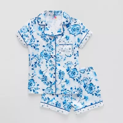 Btween Little & Big Kid Girls V-Neck Short Sleeve 2-pc. Pajama Sets