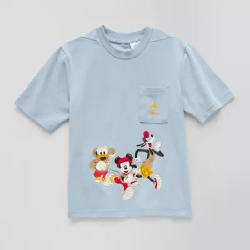 adidas x Disney Toddler & Little Boys Crew Neck Short Sleeve Loose Fit Mickey Mouse Graphic T-Shirt