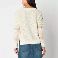 Frye and Co. Womens Crew Neck Long Sleeve Striped Pullover Sweater