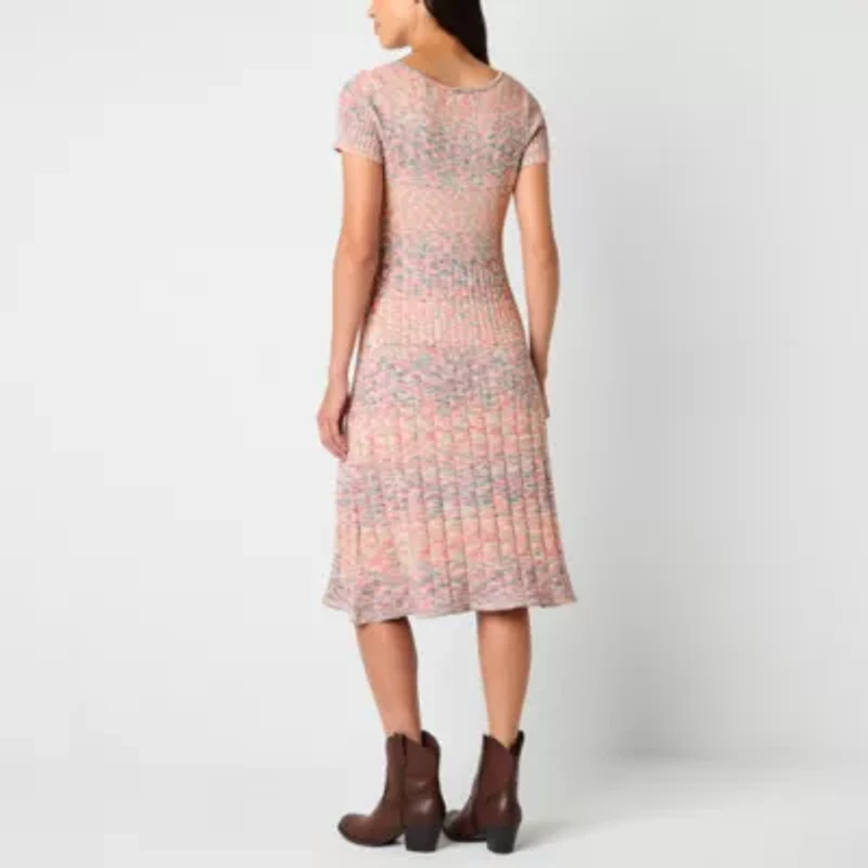 Frye and Co. Ribbed Womens Short Sleeve Striped Sweater Dress