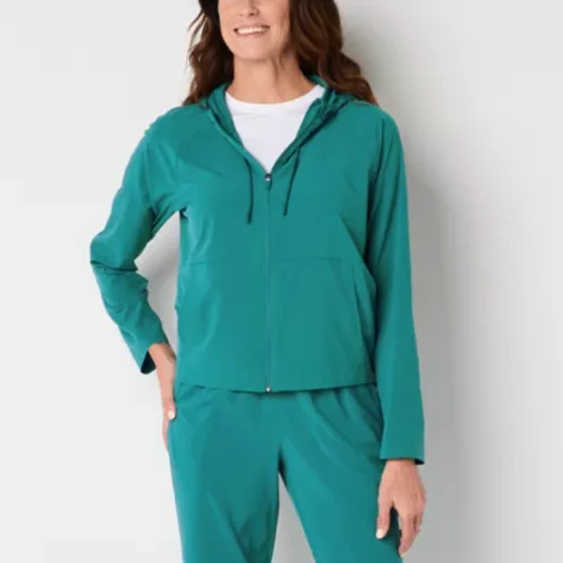 Xersion Womens FeatherLite Woven Lightweight Windbreaker