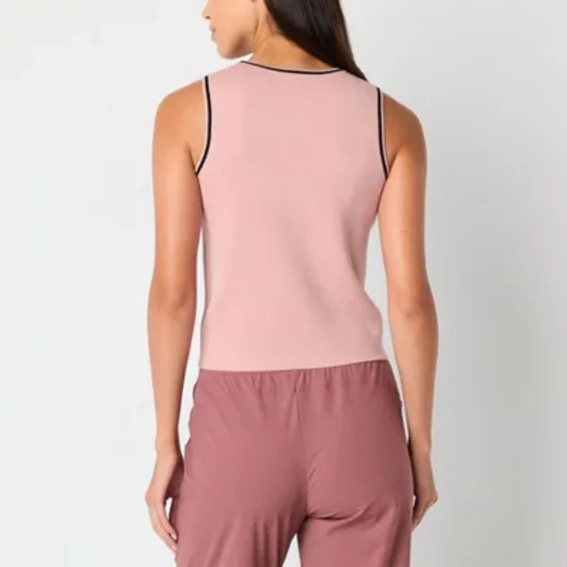 Stylus Womens Crew Neck Sleeveless Tank Top