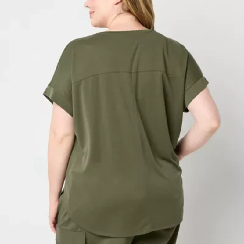 Stylus Womens Plus Crew Neck Short Sleeve T-Shirt