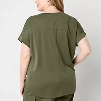 Stylus Womens Plus Crew Neck Short Sleeve T-Shirt