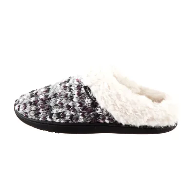 Isotoner Sweater Knit Hoodback Womens Memory Foam Clog Slippers