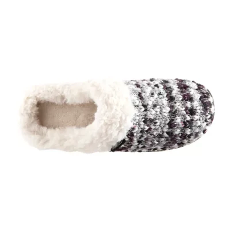 Isotoner Sweater Knit Hoodback Womens Memory Foam Clog Slippers