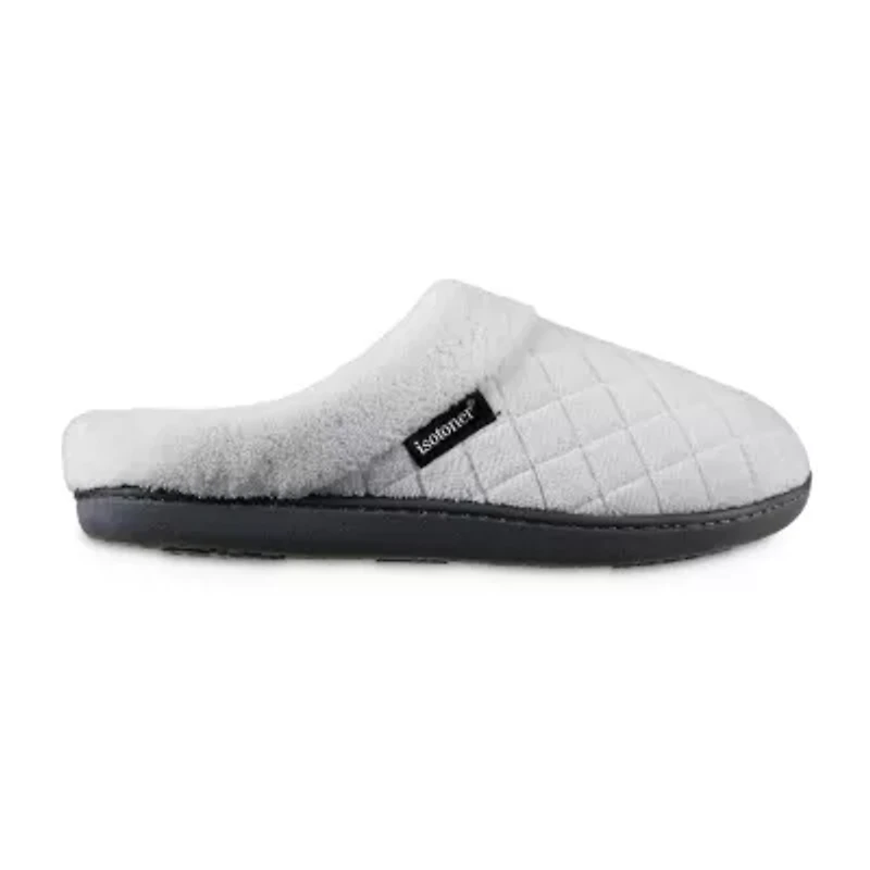 Isotoner Quilted Microterry Hoodback Womens Memory Foam Clog Slippers