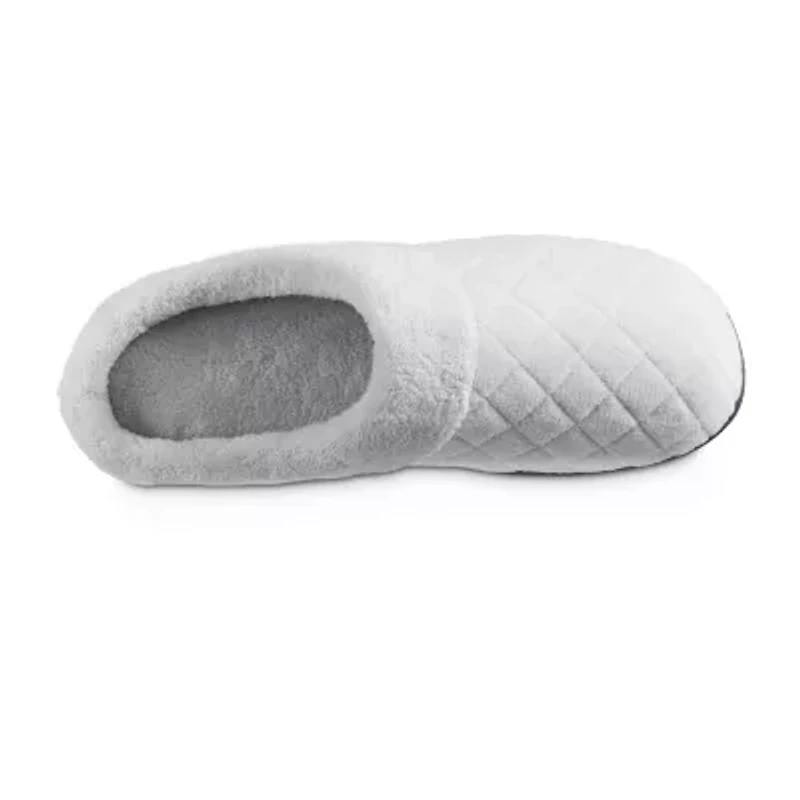 Isotoner Quilted Microterry Hoodback Womens Memory Foam Clog Slippers