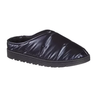 Isotoner Mikaela Nylon Puffer Hoodback Womens Memory Foam Clog Slippers