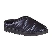 Isotoner Mikaela Nylon Puffer Hoodback Womens Memory Foam Clog Slippers