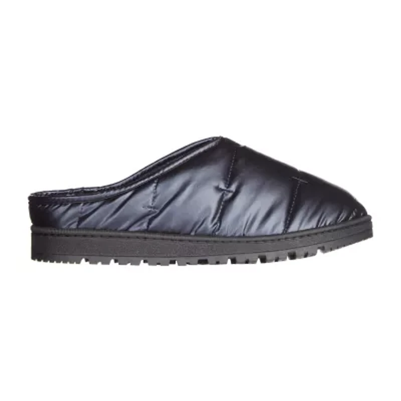 Isotoner Mikaela Nylon Puffer Hoodback Womens Memory Foam Clog Slippers