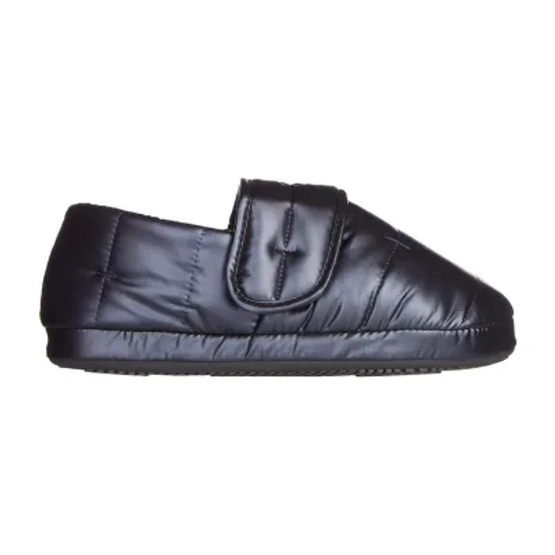Isotoner Mikaela Nylon Puffer Closedback Womens Memory Foam Slip-On Slippers