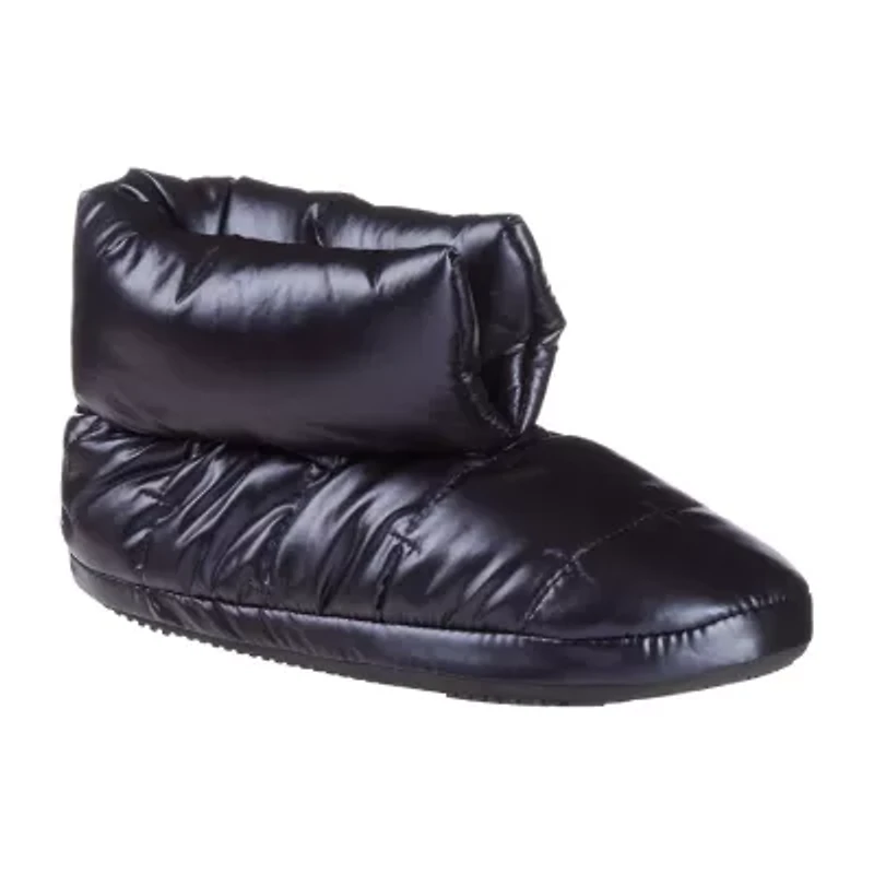 Isotoner Mikaela Nylon Puffer Womens Memory Foam Bootie Slippers